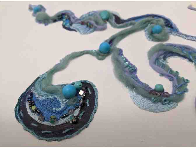 Wild River Mixed Media Embroidery on Canvas