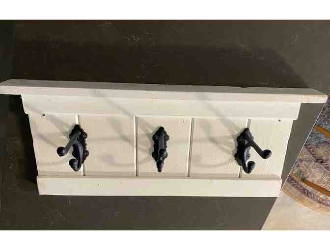 3 hook coat rack and shelf - Value $100