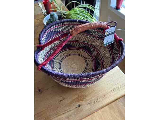 Handwoven XL African Basket with handles