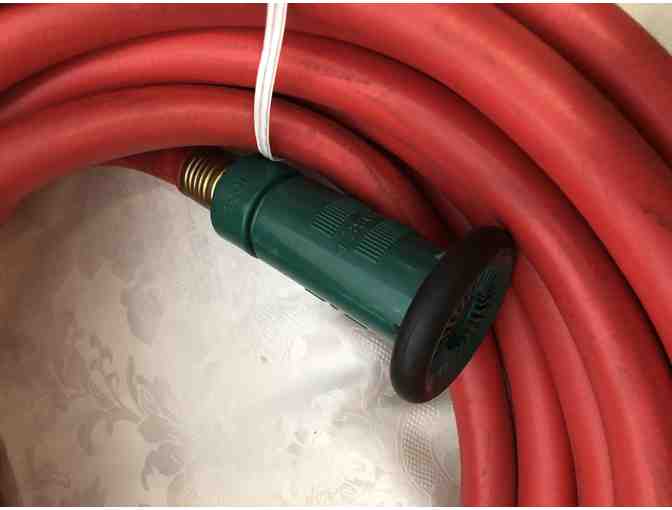 Industrial Grade Water Hose with Nozzle - 50 feet with spray nozzle
