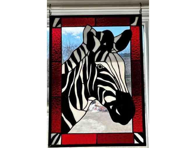 Hand-Made Zebra Stained Glass - 'Zeke'