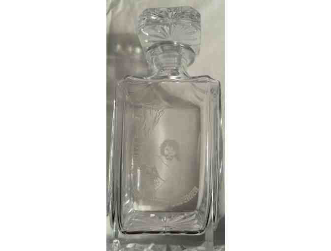 Engraved Crystal Wine Decanter and Glasses