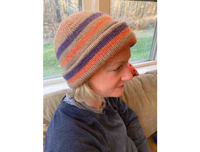 Hand-Knit Hat *High Quality, Washable Wool Double Thickness and Reversible! - Photo 1