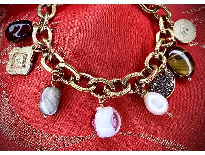 Jeweled Beaded Golden Bracelet