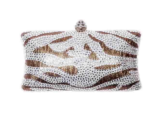 Animal Instinct Clutch Bronze Clutch with Crystal Zebra Print - Photo 1