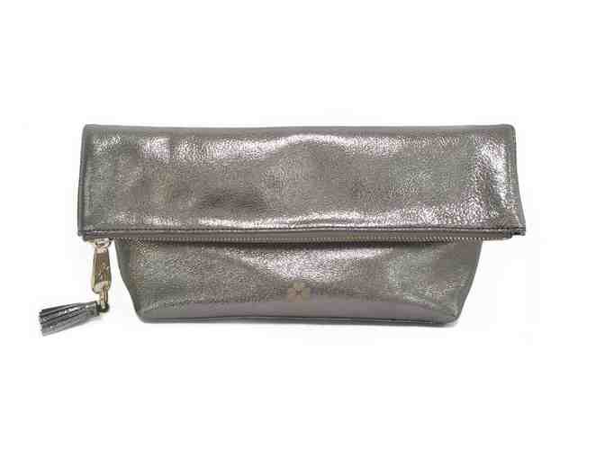 Audrey Foldover Clutch - Metallic Slate - Photo 1