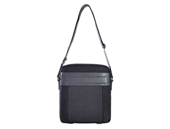 Messenger Bag-Ballistic Nylon with Leather-Gray - Photo 1