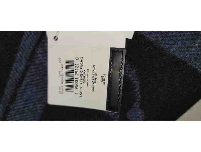 Coach - Women's Black/Midnight Navy Kissing C Reversible Wool Signature Poncho - Photo 2