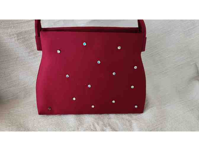 Elegant Red Evening Bag with Rhinestone Accents