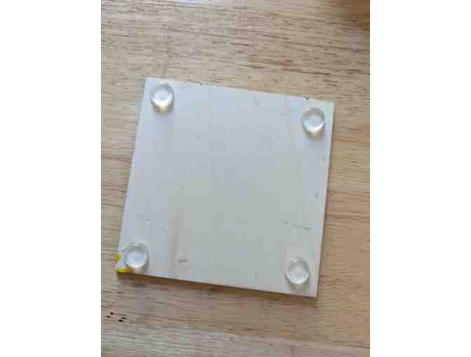 Gray and Yellow Abstract Coaster