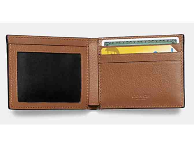 COACH SLIM BILLFOLD ID WALLET IN BASEBALL STITCH LEATHER