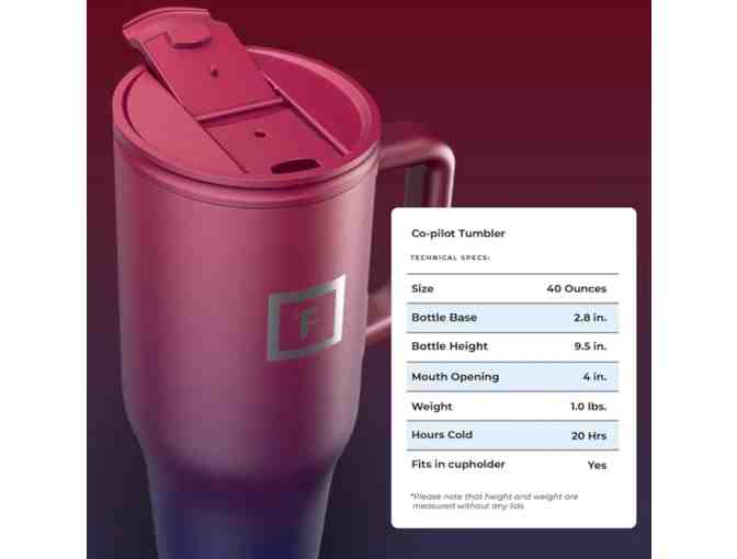 40 oz. Insulated Mug w/straw and 2 Lids - Dark Rainbow