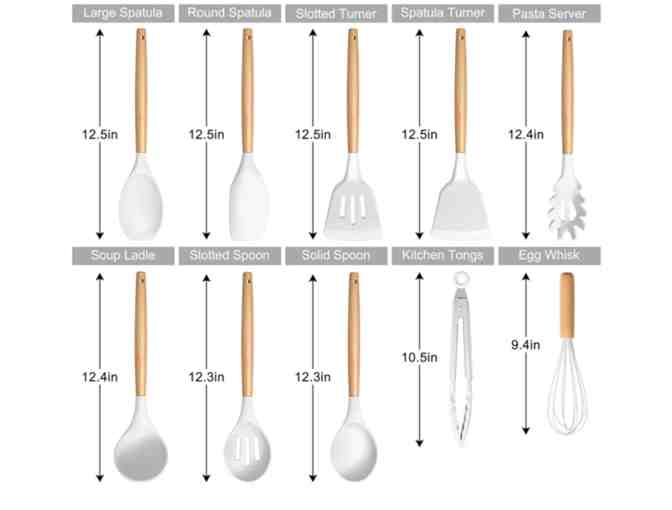 Silicone Cooking Utensils Set - 10pcs