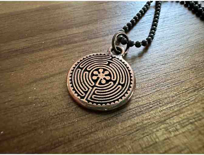 Antique Copper-Hued Labyrinth Necklace