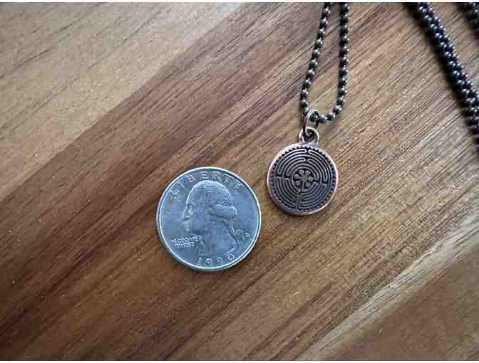 Antique Copper-Hued Labyrinth Necklace