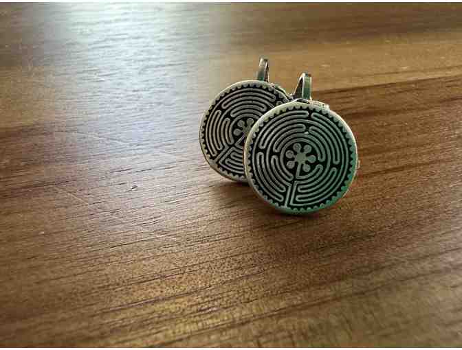 Clip-on Earrings | Pewter Labyrinth Design