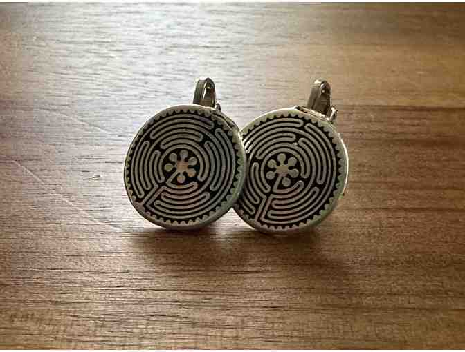 Clip-on Earrings | Pewter Labyrinth Design