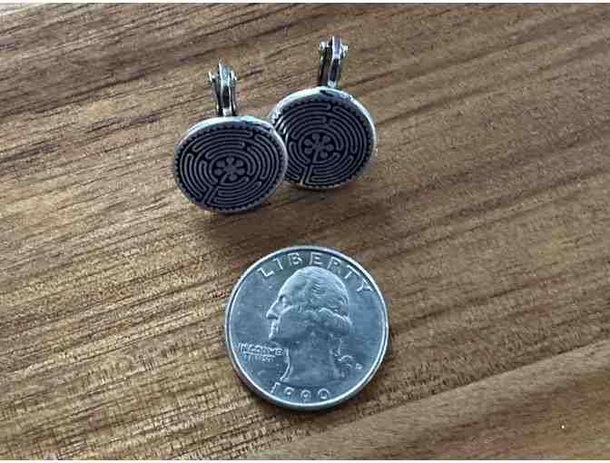 Clip-on Earrings | Pewter Labyrinth Design