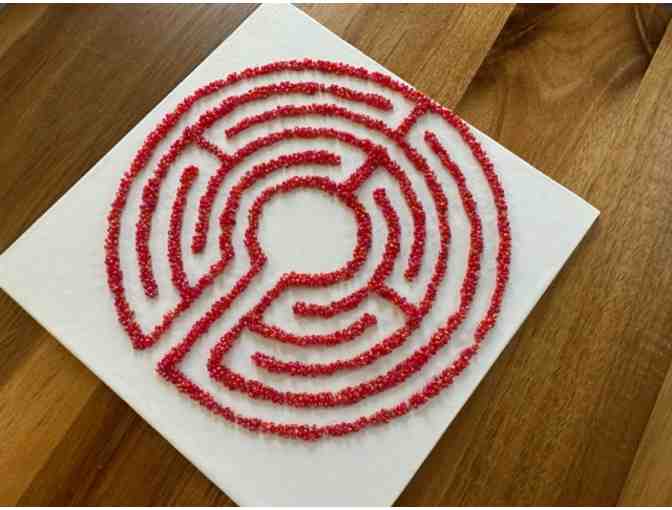 Calling All Crafters - Glass Seed Bead Labyrinth Kit |Cranberry & Robin's Egg Blue