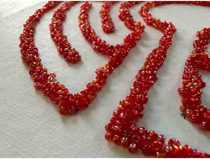 Calling All Crafters - Glass Seed Bead Labyrinth Kit |Cranberry & Robin's Egg Blue