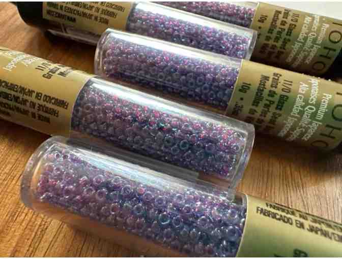 Calling All Crafters - Glass Seed Bead Labyrinth Kit |Crimson & Purple