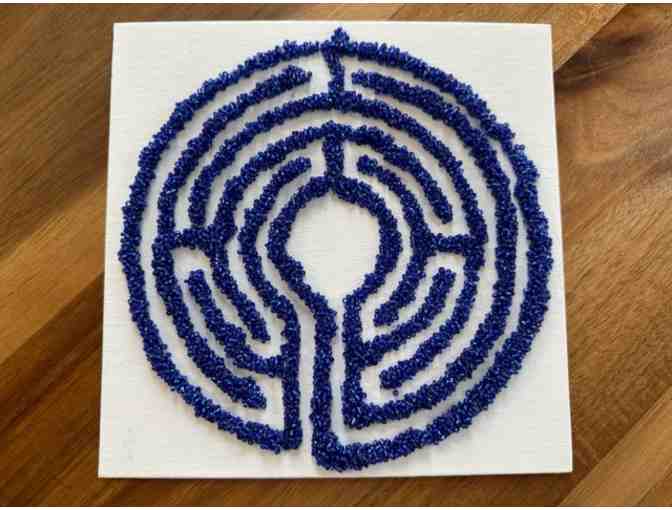 Calling All Crafters - Glass Seed Bead Labyrinth Kit |Blue & Bronze