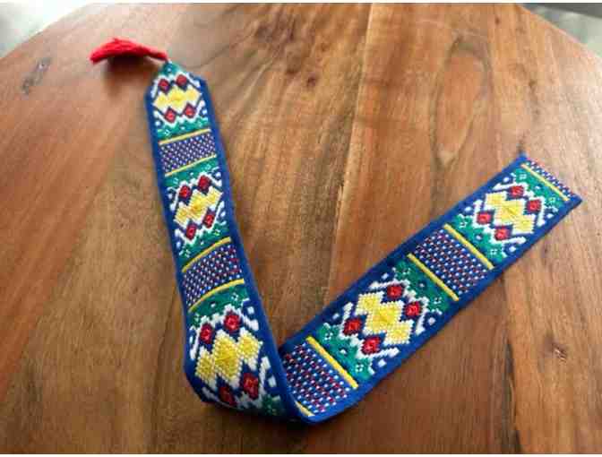 Fabric Bookmark | Intricate Design & Red Tassle