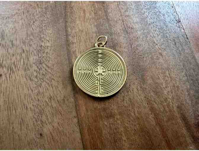 Chartres Labyrinth Pendant |Gold-Plated Pewter | Veriditas Branded
