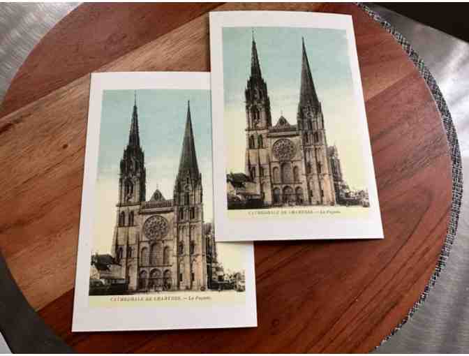 Colorized Chartres Cathedral Postcards | Set of 4