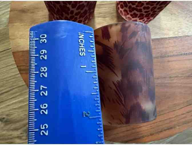 Animal Print Glass Votive Set