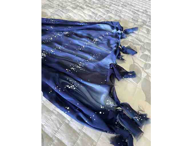 Blue scarf with fish