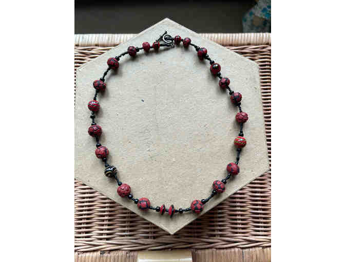 Red Mandala Necklace
