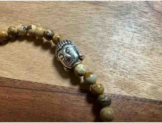 Stone Bracelet with Buddha Charm | Picture Jasper | Harmony & Visualization