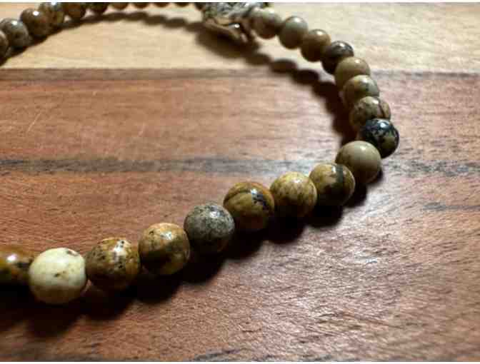 Stone Bracelet with Buddha Charm | Picture Jasper | Harmony & Visualization