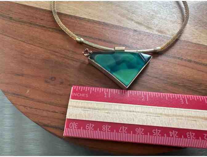 Modern Necklace | with Real Tourmaline Stone