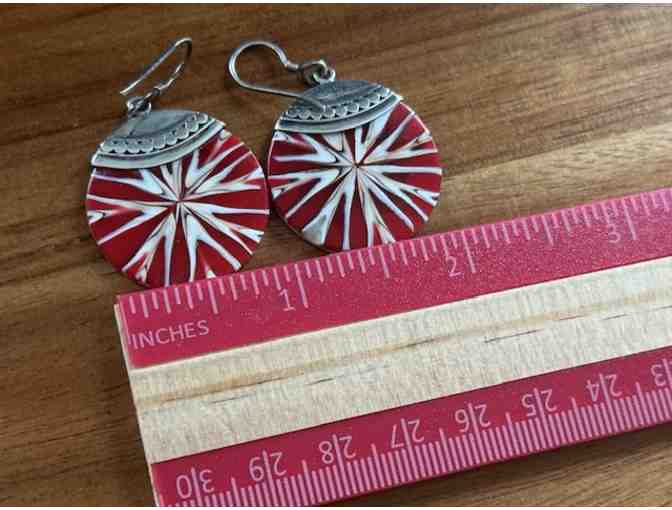 Red & White Earrings