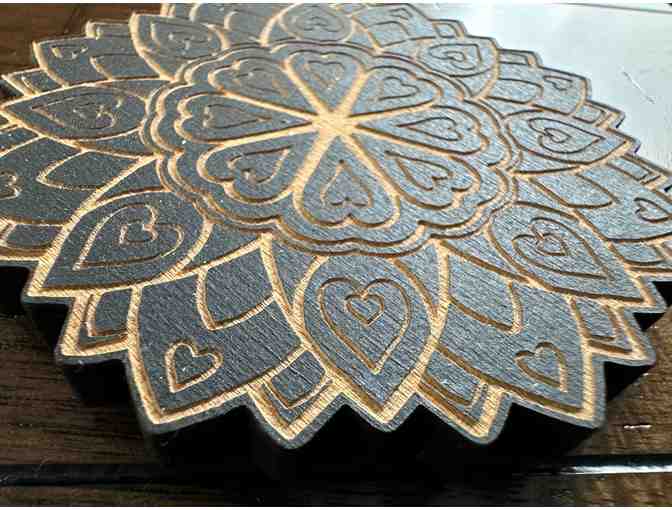 Love Mandala - Birch Wood Magnet