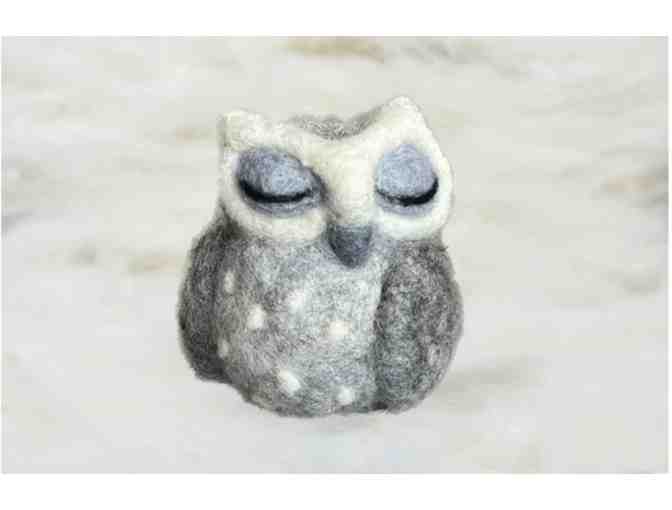 Handcrafted Sleepy Owl Felt Ornament - 2 - Photo 1