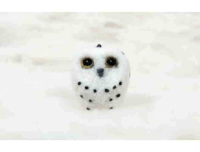 Handcrafted Snowy Owl Felt Ornament - Photo 1