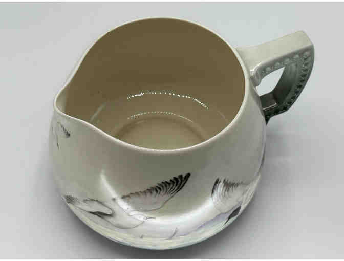 Lenox Belleek cider pitcher with images of gulls and the sea